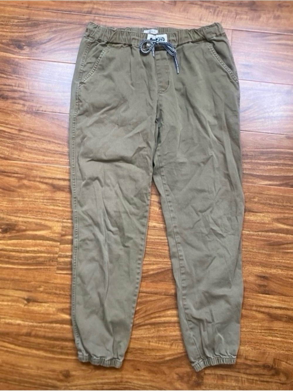 Roxy Women's Brown Midrise Drawstring Khaki Jogger Size Medium Casual Streetwear